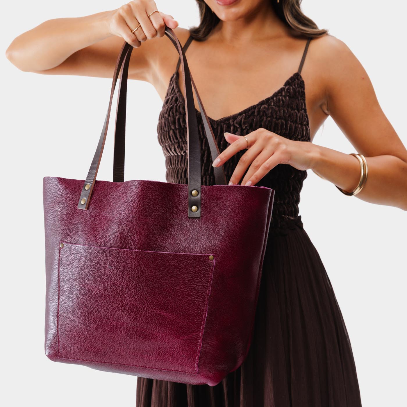 Leather Tote Bag - Image 84