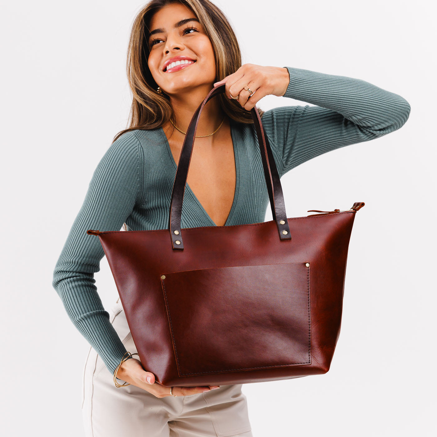 'Almost Perfect' Leather Tote Bag - Image 172